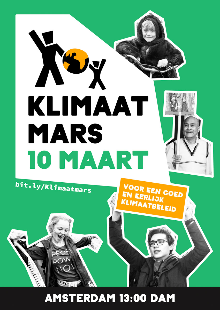 klimaatmars flyer ontwerp campagne